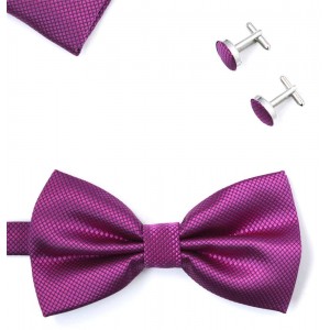 Set papion, batista si butoni violet deschis 